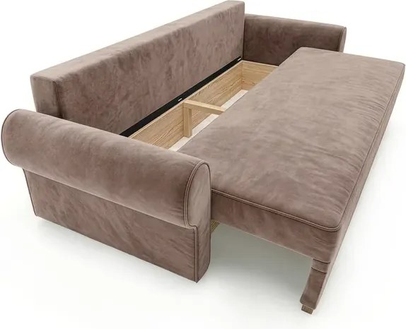 Sofa z Funkcją Spania RELON Beżowa Glamour