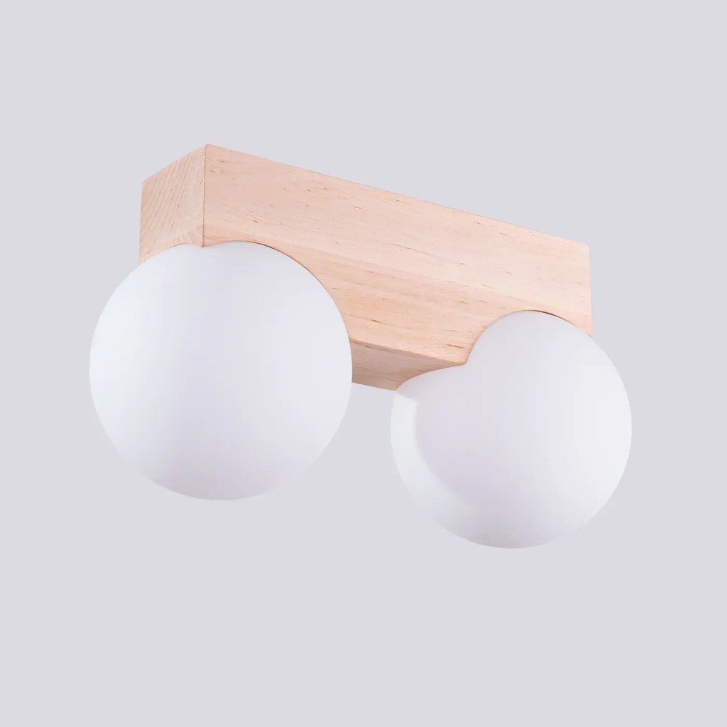 Plafon BULBO 2 naturalne drewno SOLLUX  LIGHTING