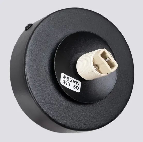 Czarny kinkiet z białym kloszem W0-E40