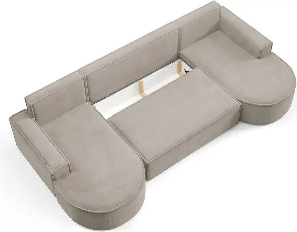 Narożnik MOLLY XL wolnostojący układ U z funkcją spania w tkaninie Curio 11 DomoHome