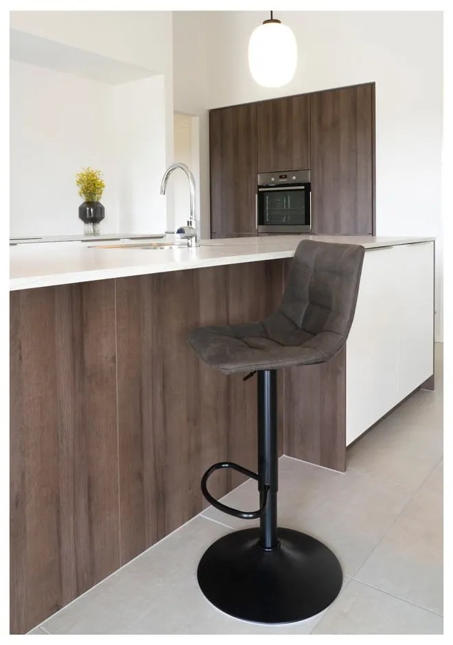 Ciemnoszare tapicerowane hokery zestaw z regulowaną wysokością 2 szt. (wysokość siedziska 63 cm) Middelfart – House Nordic