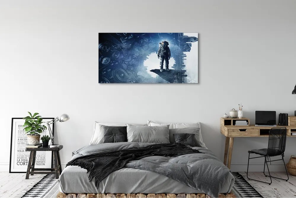 Fotoobraz na płótnie Miasto Mechanizmów i Postać