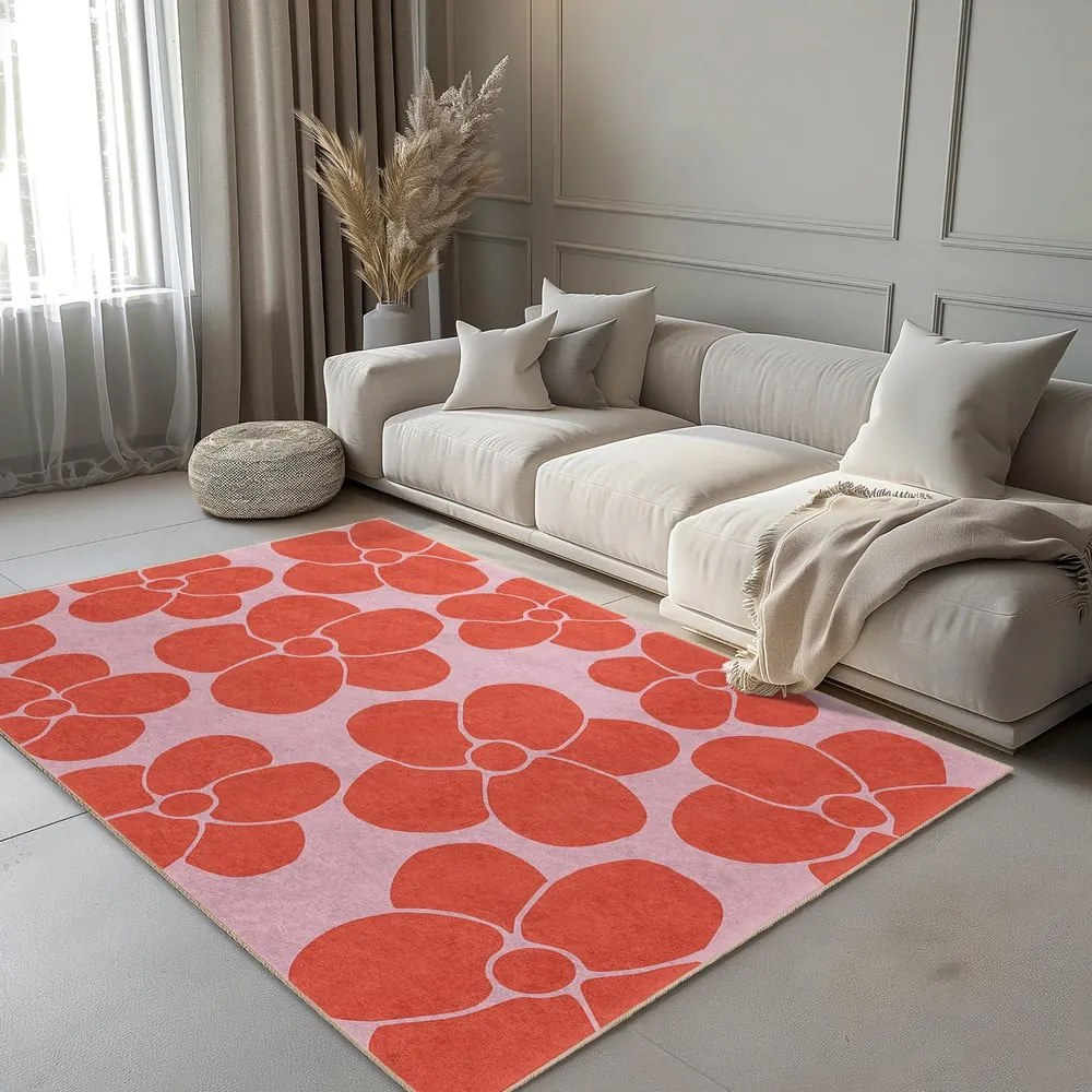 Czerwono-różowy chodnik odpowiedni do prania 80x200 cm Poppy Fields – Mila Home