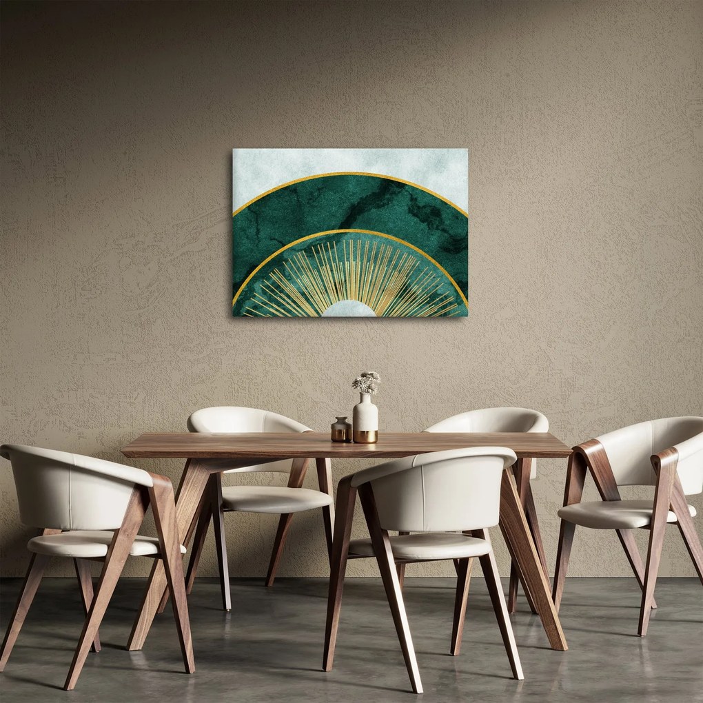 Obraz - Kształty ze złotą teksturą (70x50 cm)