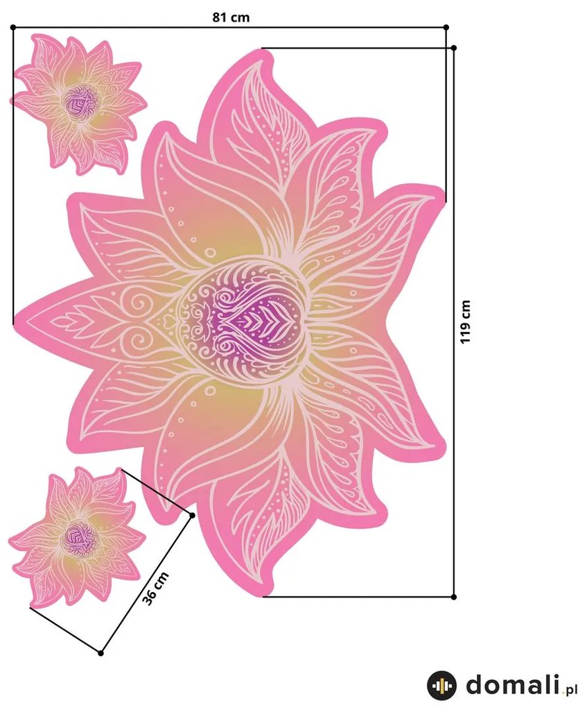 Naklejki na ścianę - Lotosowa mandala różowy