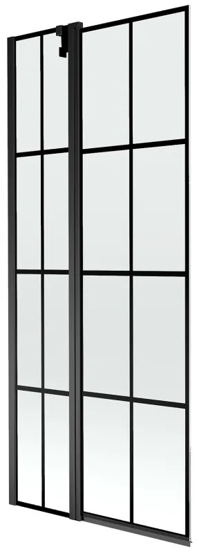 Mexen Flip parawan nawannowy 2-skrzydłowy 80 x 150 cm, czarny wzór, czarny - 894-080-101-70-77