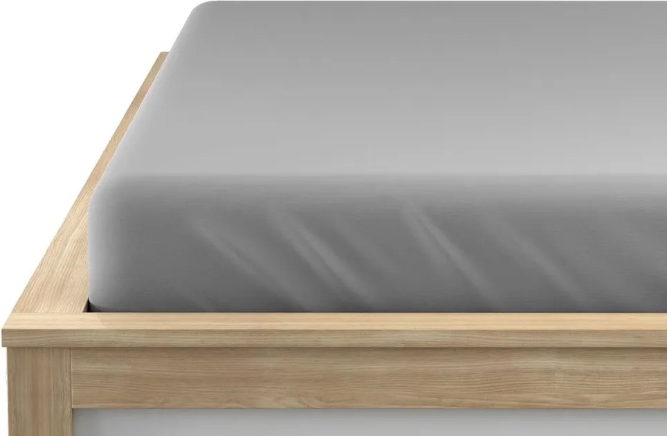 PrzytulneMieszkanie.pl Prześcieradło jersey HIGHFIT jasnoszare 200 x 220 cm