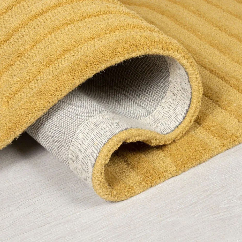 Żółty dywan wełniany Flair Rugs Zen Garden, 120x170 cm