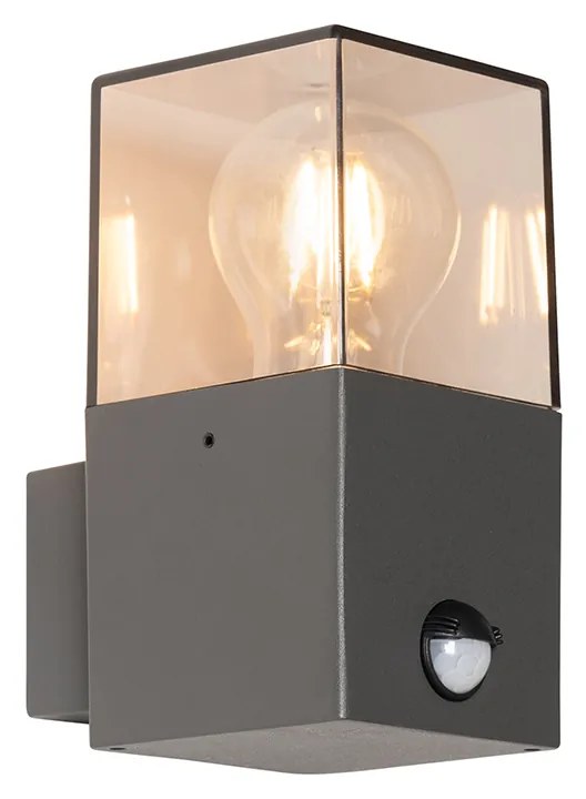 Lampa ścienna zewnętrzna ciemnoszara z czujnikiem ruchu IP44 - Denmark
