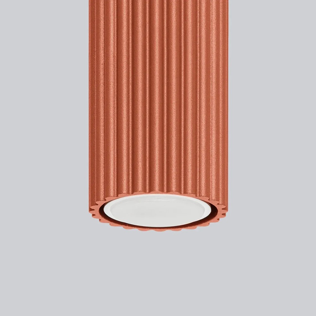 Plafon KARBON 10 ochra czerwona ryflowany SOLLUX  LIGHTING