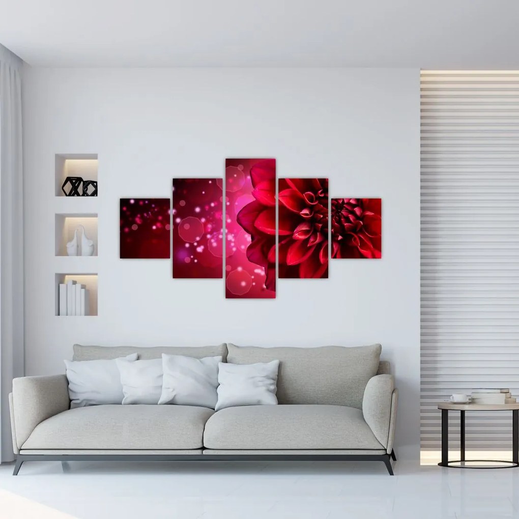 Obraz czerwonego kwiatu (125x70 cm)