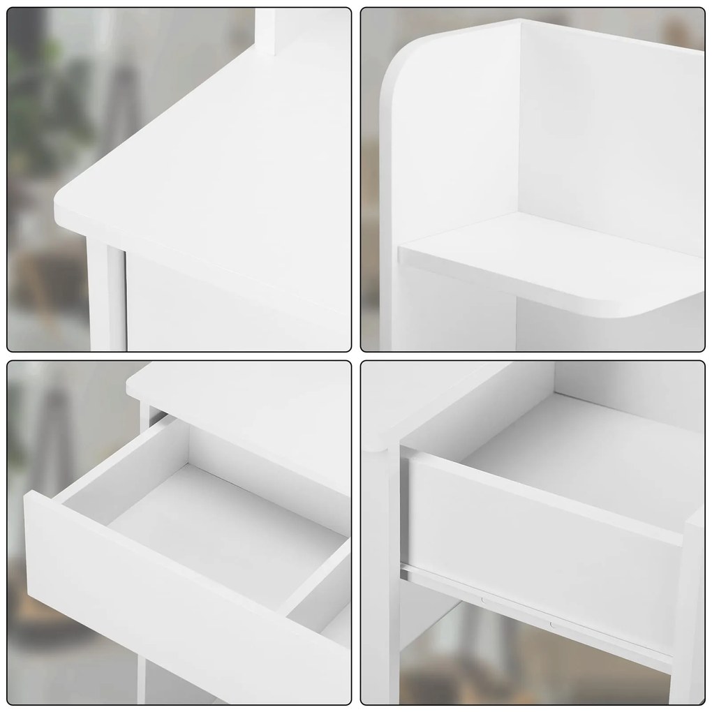 Toaletka LUCIA z oświetleniem 108x40x140cm, biała Jurhan