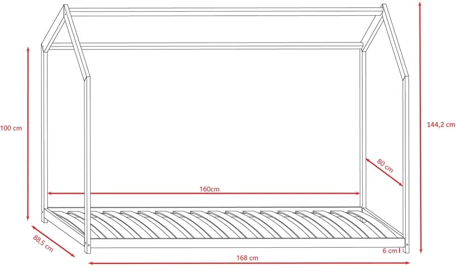 Białe łóżko dziecięce 80x160 A4-K01
