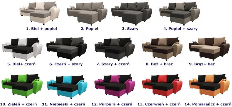Kanapa narożna z funkcją spania czerwony + czarny - Marvin