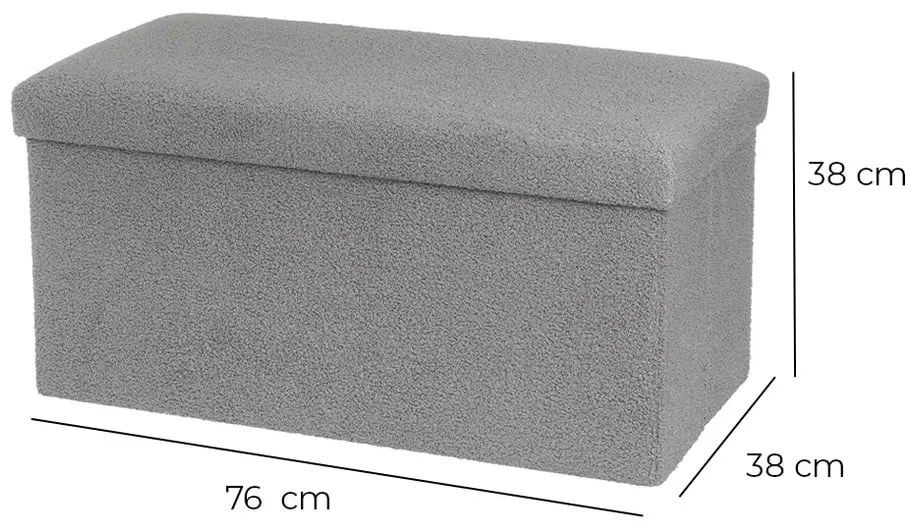 Szary puf z materiału bouclé Folding – Casa Selección