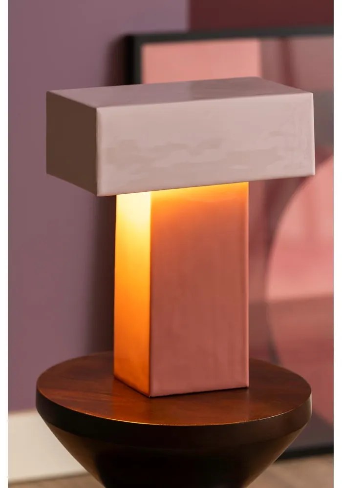 Różowa lampa stołowa (wysokość 35 cm) Grato Recto – Leitmotiv