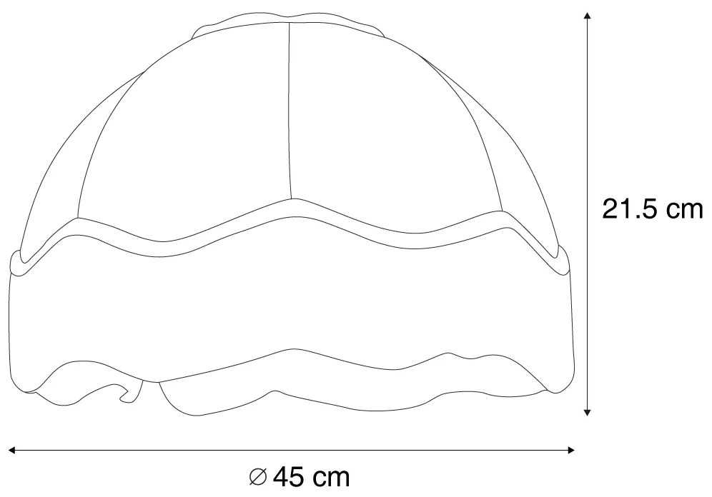 Brązowy abażur z tkaniny z białym wnętrzem 45/15/21,5 - Heritage