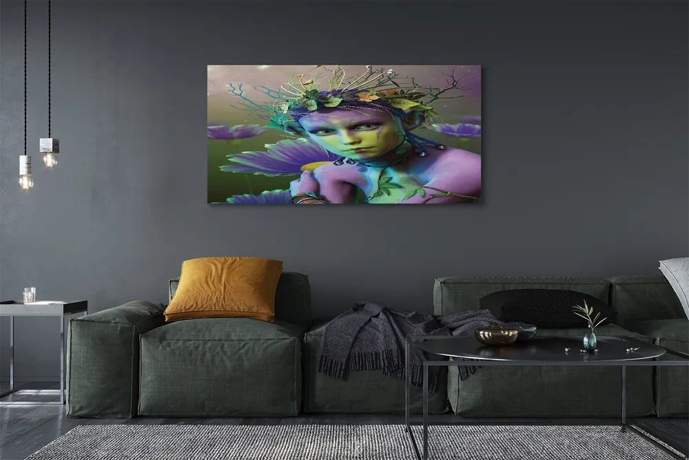 Duży obraz na płótnie Elfka wśród Kwiatów