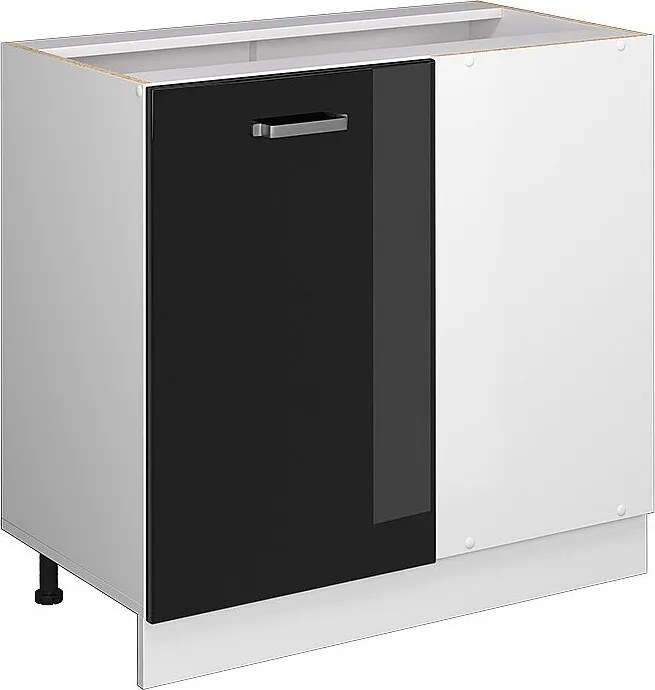 Szafka narożna czarny wysoki połysk 86x46x81.6 r-line