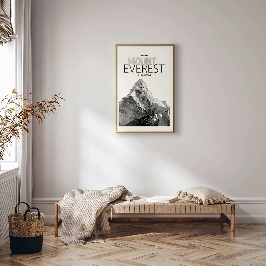 Plakat Mount Everest 21x30 cm z ramą złotą z marginesem ARTGEIST B