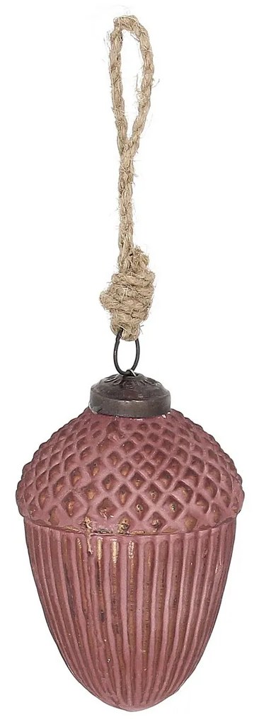 Bombka szklana Acorn Burgundy 7x10 cm