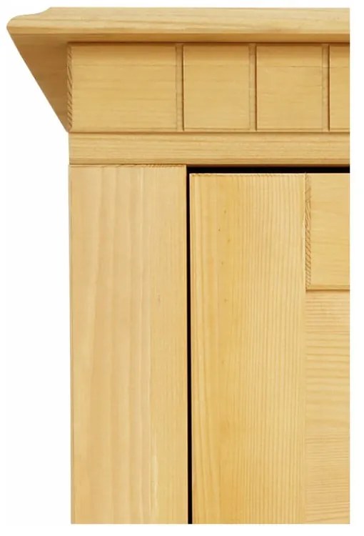 Witryna z litego drewna sosnowego w naturalnym kolorze 180x35 cm Lisa – Støraa