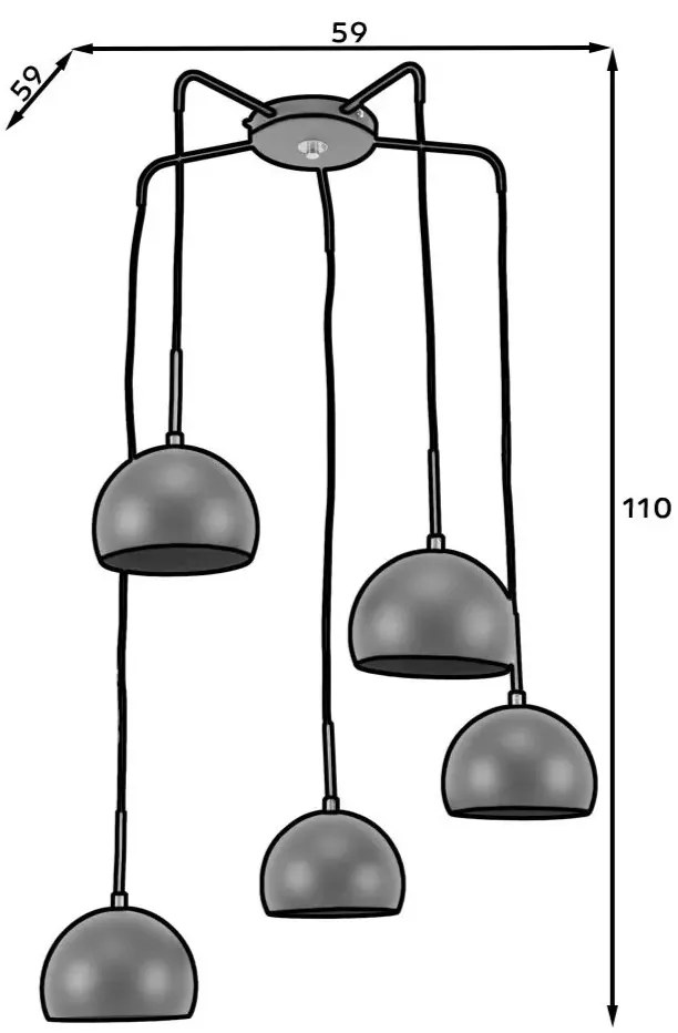 Lampa wisząca CANONUS II czarna ELTAP