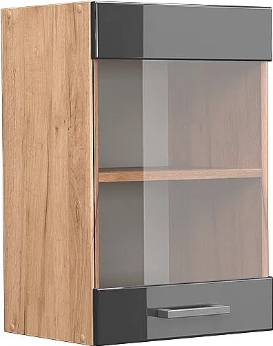 Szklana szafka kuchenna antracyt wysoki połysk 40x31x60 r-line
