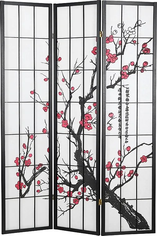 Przegroda pokojowa 179x132x2 cm czarna Shoji