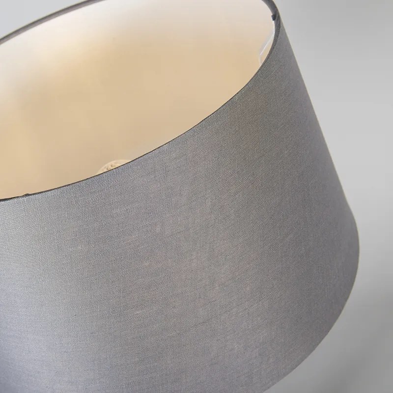 Stalowa lampa stołowa z szarym kloszem 35 cm regulowana - Parte Nowoczesny Oswietlenie wewnetrzne