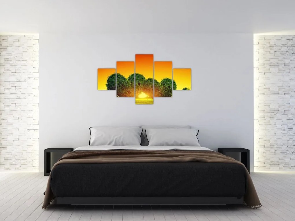 Obraz - Serce w koronach drzew (125x70 cm)