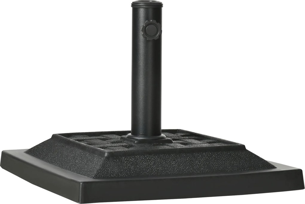 Outsunny Stojak pod Parasol 12 kg, na Rury Ø32, 38, 48 mm, odporny na warunki atmosferyczne, z obudową z Żywicy, Czarny