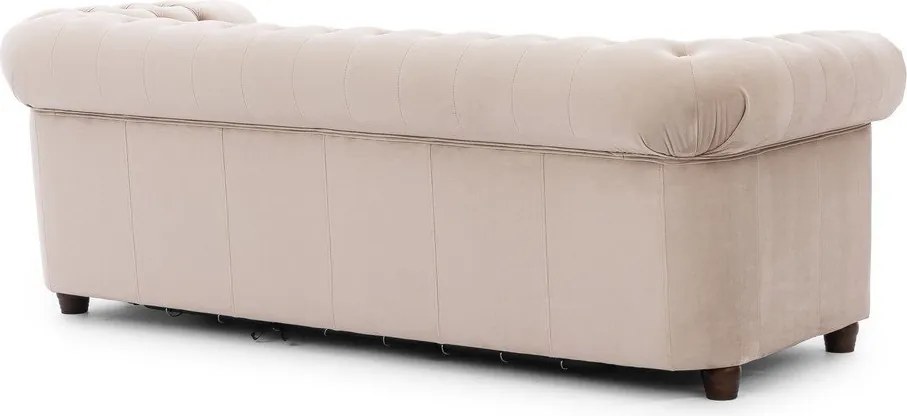 Beżowa aksamitna rozkładana sofa 203 cm York Blik – Ropez