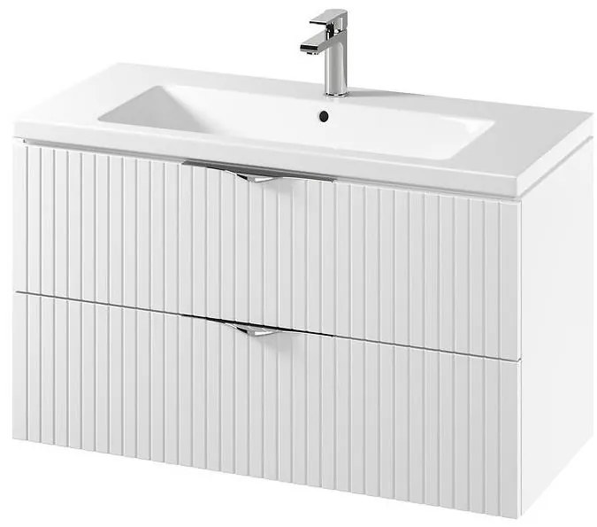 Cersanit S801-542 - Wisząca szafka łazienkowa z umywalką TIRSO 100x45 cm biała