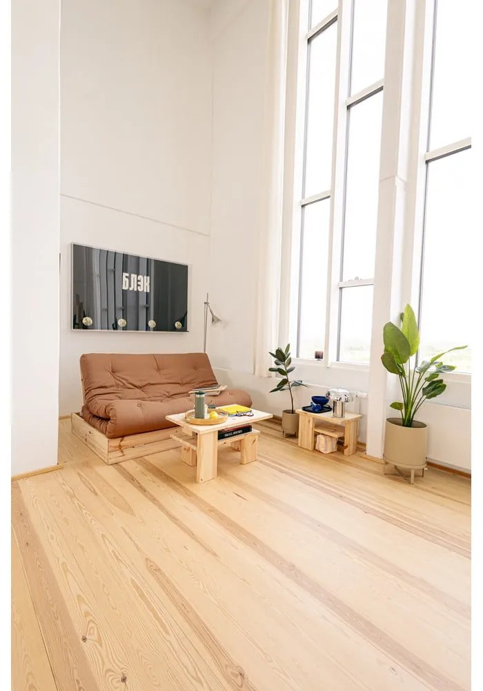 Brązowa rozkładana sofa 145 cm Flip – Karup Design