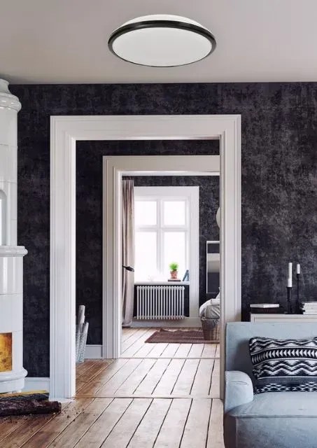 Czarny okrągły plafon - 2X K329 K4-P77