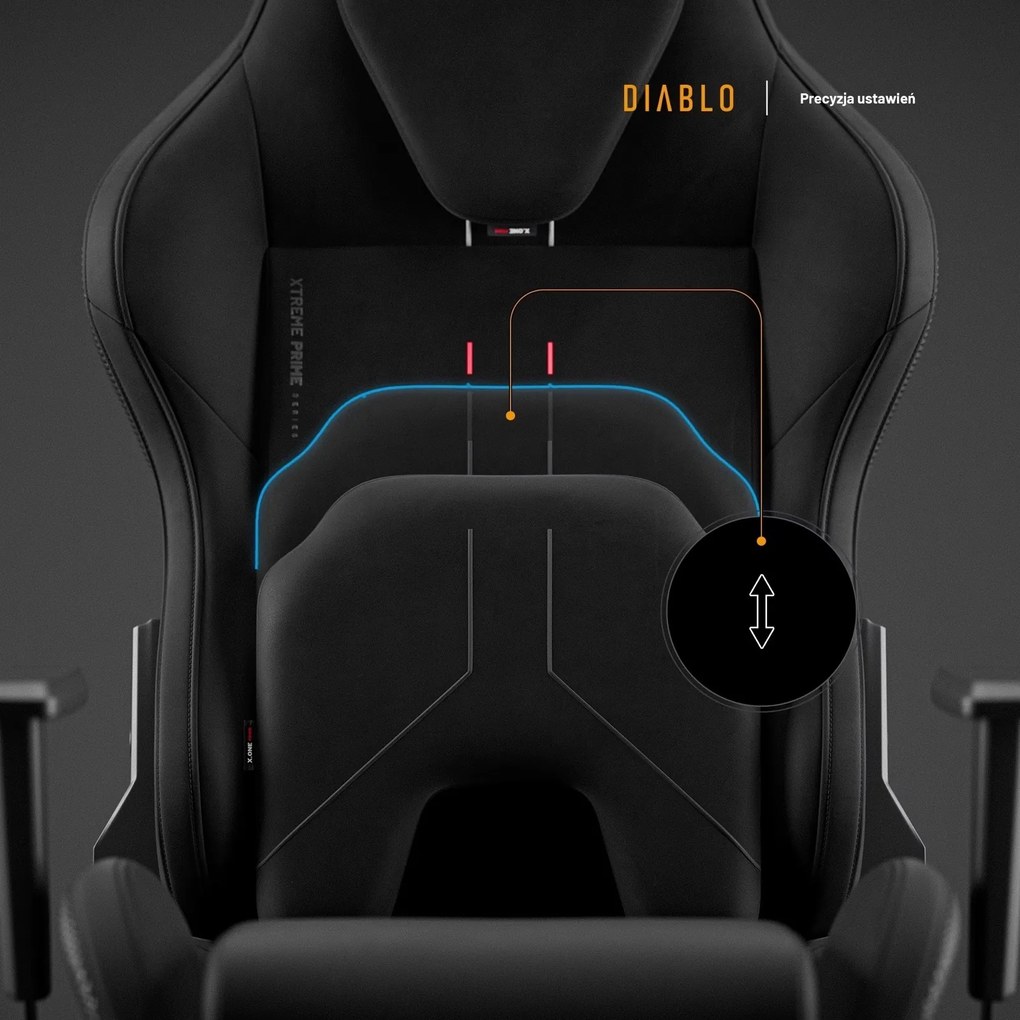 Fotel gamingowy materiałowy Diablo X-One Prime Normal Size, Burned Black