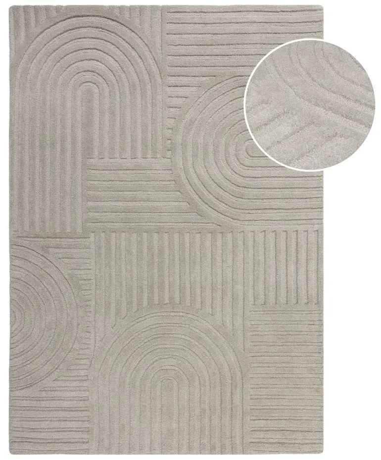 Szary dywan wełniany Flair Rugs Zen Garden, 120x170 cm