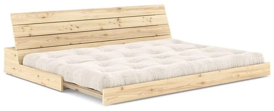 Biała sztruksowa rozkładana sofa 196 cm Base – Karup Design