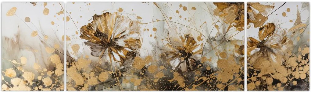 Obraz - Abstrakcyjny kwiatowy obraz (170x50 cm)
