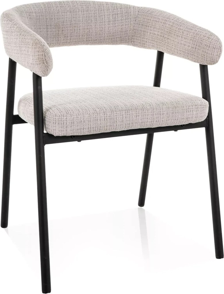 Krzesło jadalniane KATANA z czarnymi nogami, szare