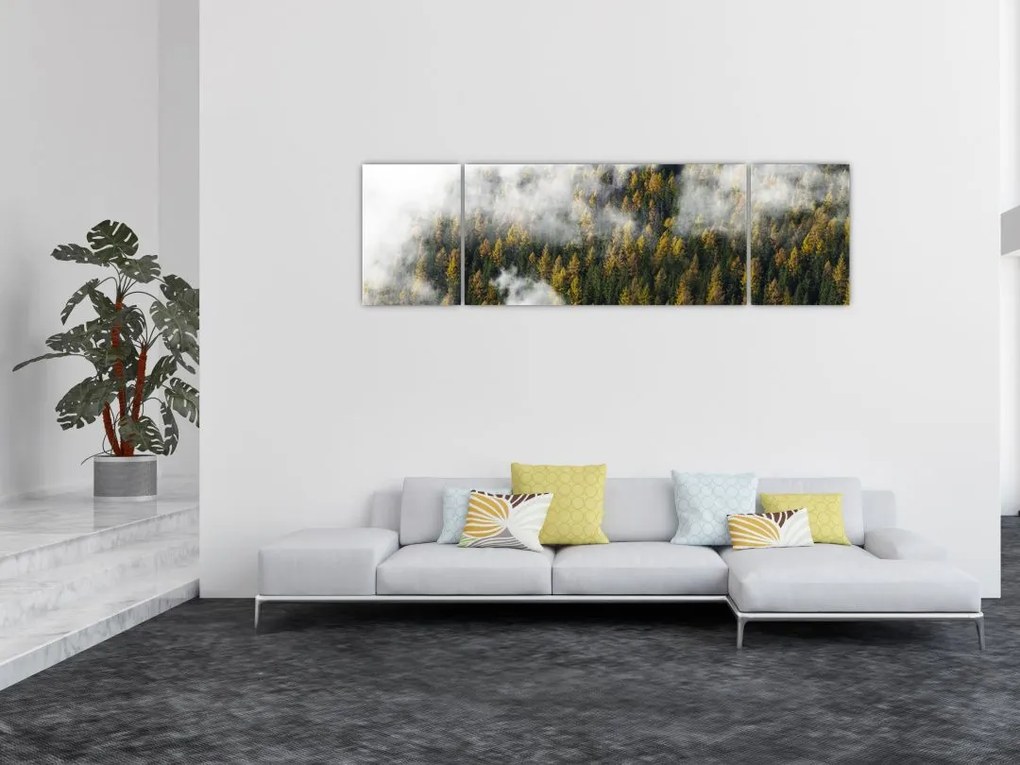 Obraz lasu w chmurach (170x50 cm)