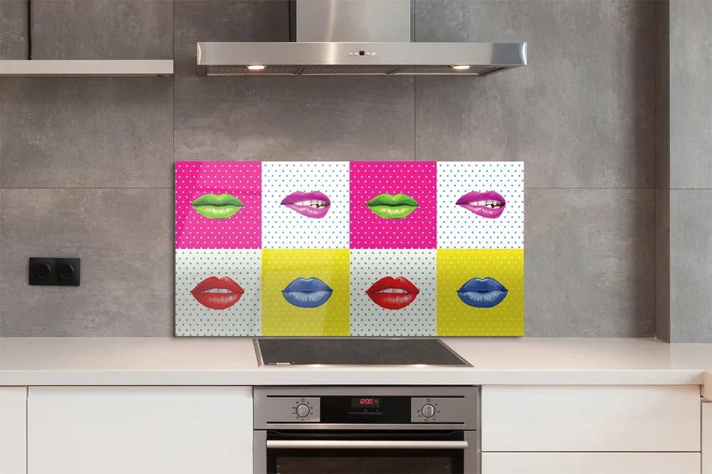 Panel szklany do Kuchni Kolorowe Usta