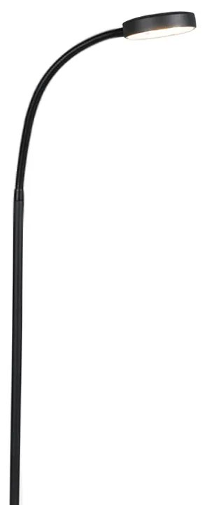 Nowoczesna lampa podłogowa czarna z wbudowanym LED, regulowana - Trax