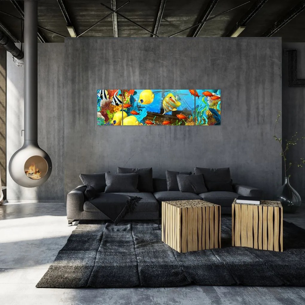 Obraz - Kolorowa rafa koralowa (170x50 cm)