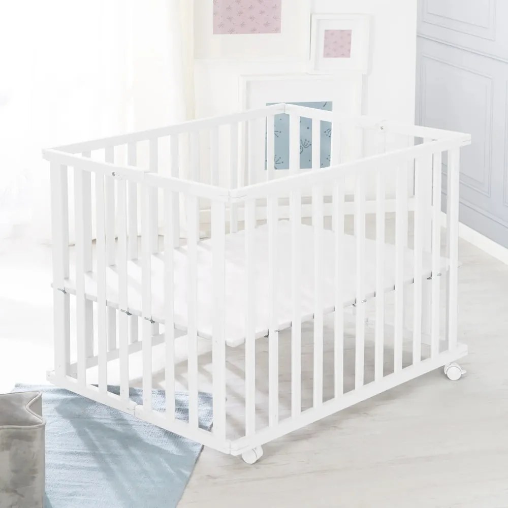 Biały kojec dla dzieci 100x75 cm – Roba