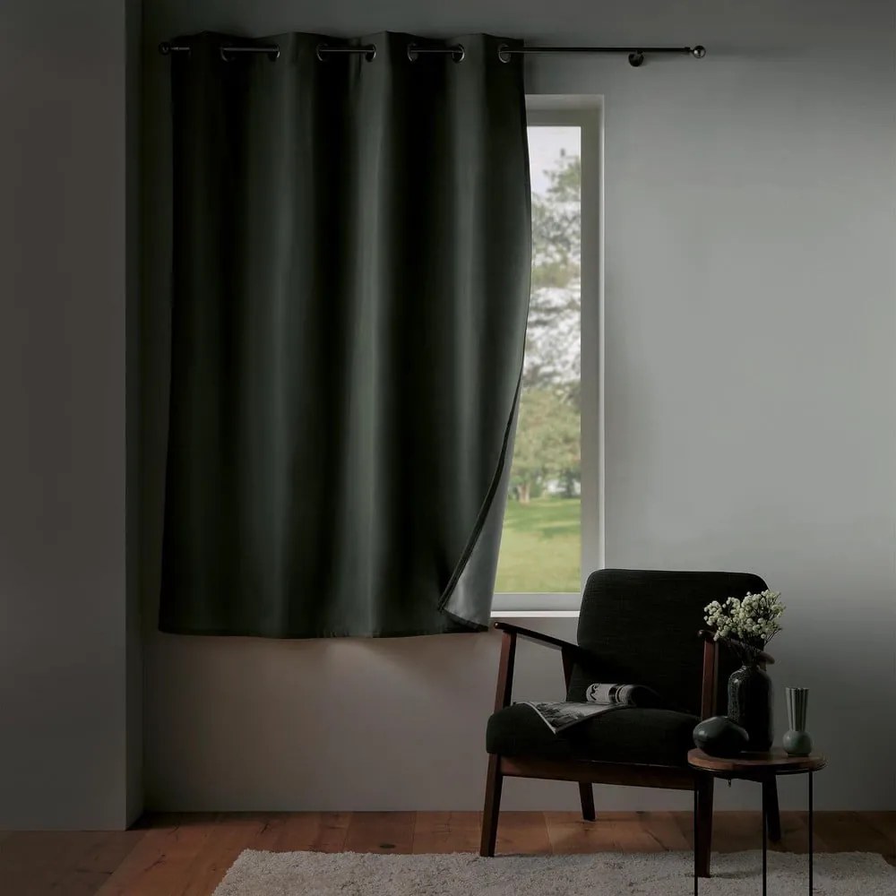 Szara zasłona termiczna/wygłuszająca z mikrowłókna 135x180 cm Micropolar – douceur d'intérieur