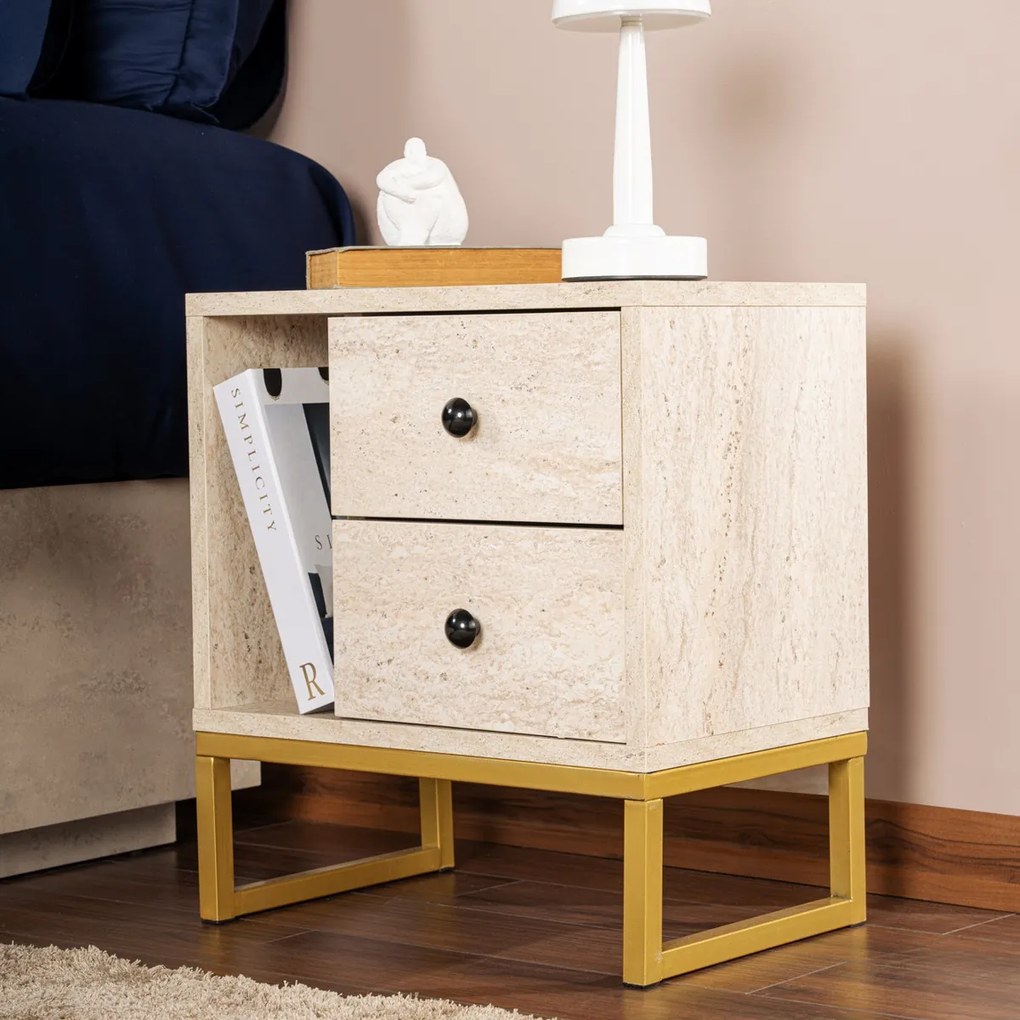 Stolik nocny Glimmer Travertine