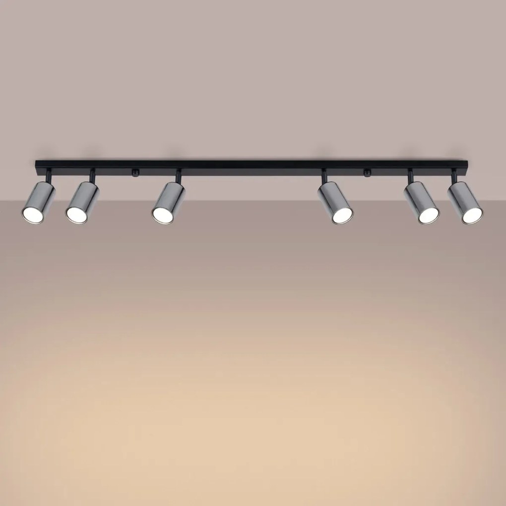 Listwa oświetleniowa WINX 6L czarna/chrom SOLLUX  LIGHTING