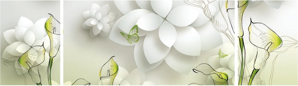 Obraz z kwiatami (170x50 cm)